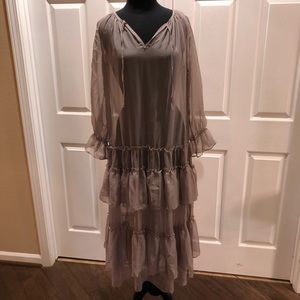 Silver grey metallic dress size small NWT